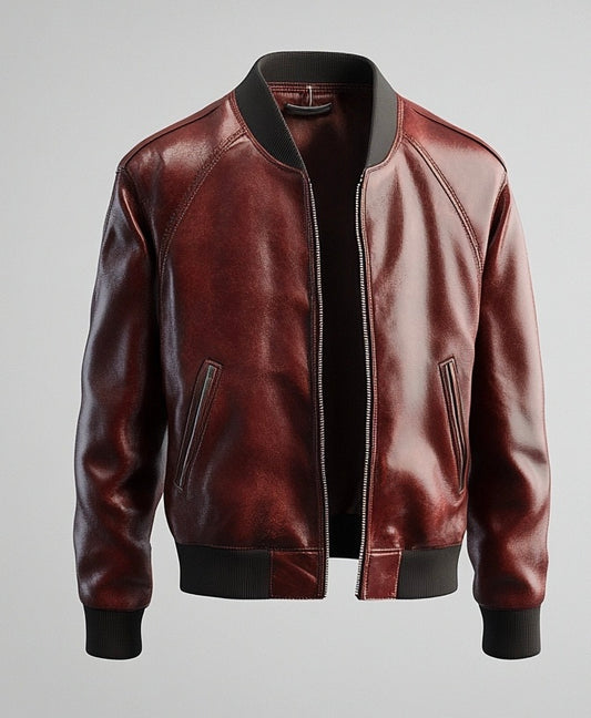 THE BOUND MEN'S BOMBER LEATHER JACKET