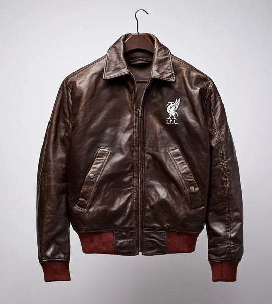 MEN'S LIVERPOOL F.C OVERSIZED LEATHER JACKET
