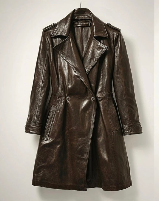 THE BROWN BEAUTY WOMEN LEATHER COAT
