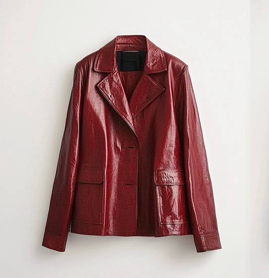 THE SCARLET WOMEN LEATHER CAR COAT