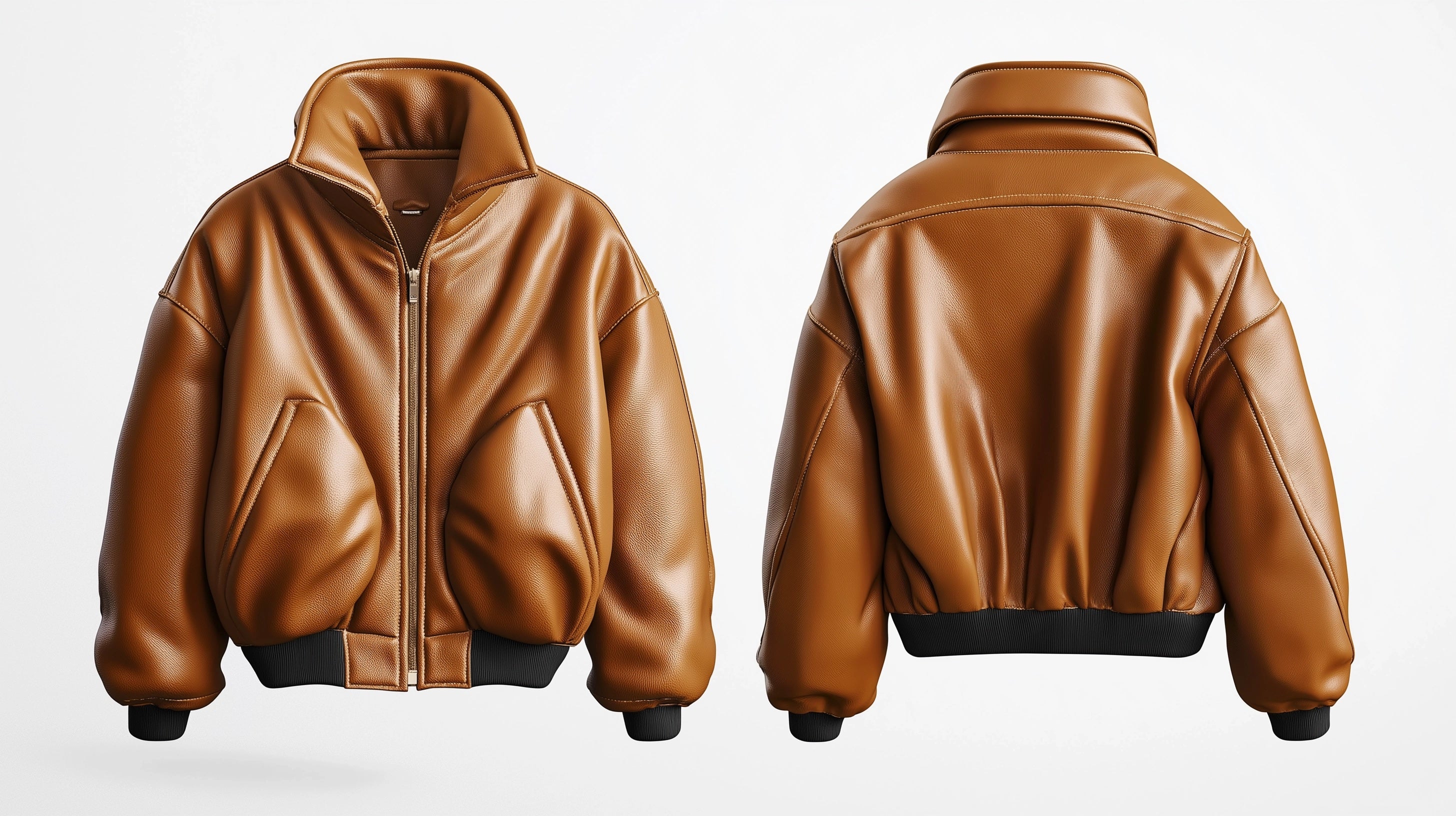 THE BOLD BOMBER MEN'S OVERSIZED LEATHER JACKET
