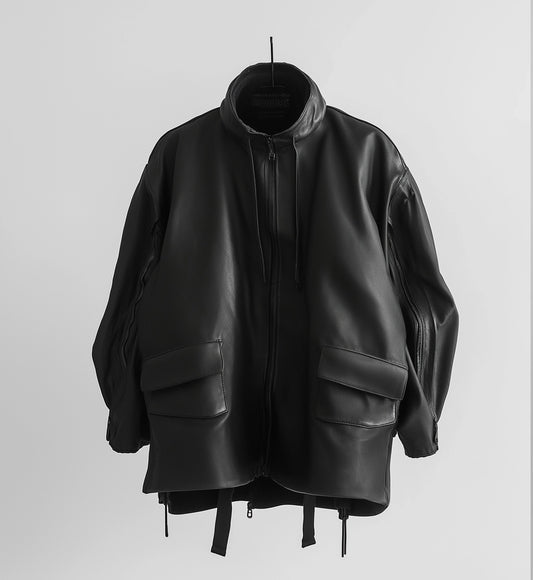THE RAVEN, WOMEN OVERSIZED LEATHER JACKET