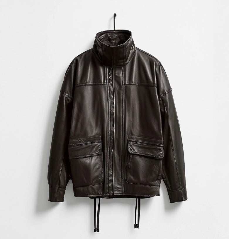 THE MAVERICK MEN'S OVERSIZED LEATHER JACKET