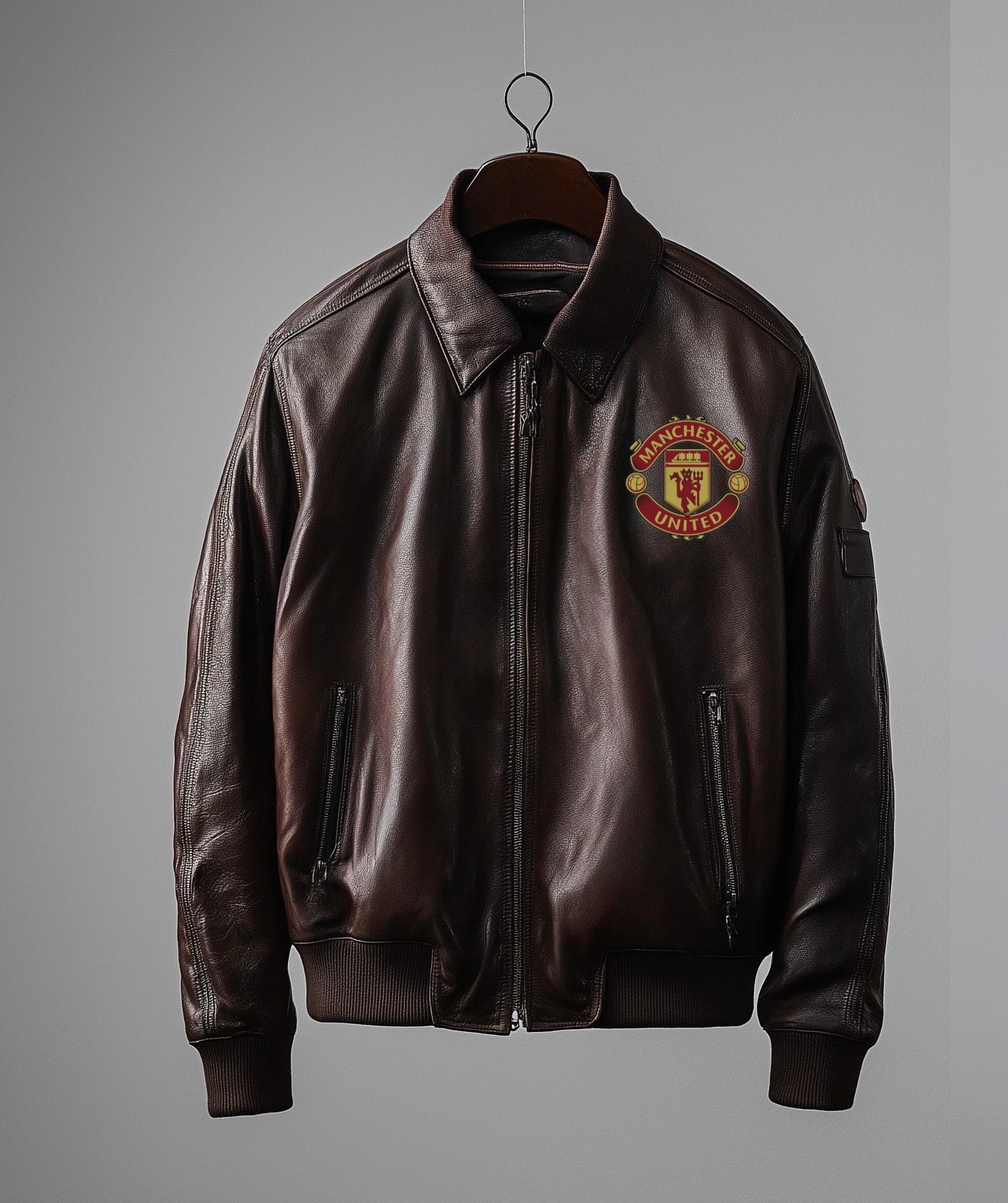 MANCHESTER UNITED EDITION MEN's OVERSIZED LEATHER JACKET