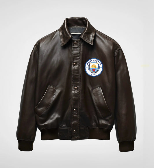 MANCHESTER CITY CUT, MEN's OVERSIZED LEATHER JACKET
