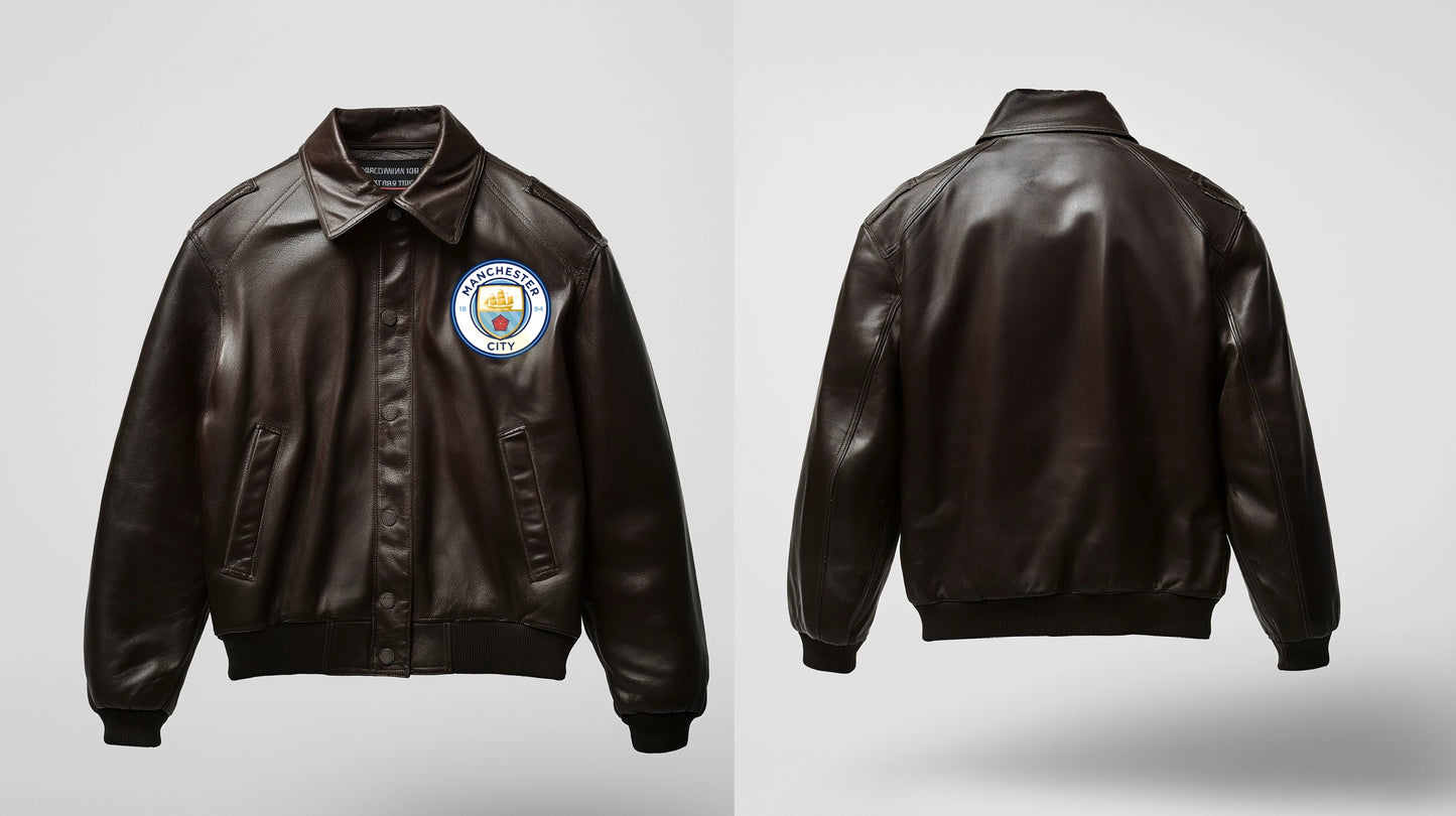 WOMEN MANCHESTER CITY F.C OVERSIZED LEATHER JACKET