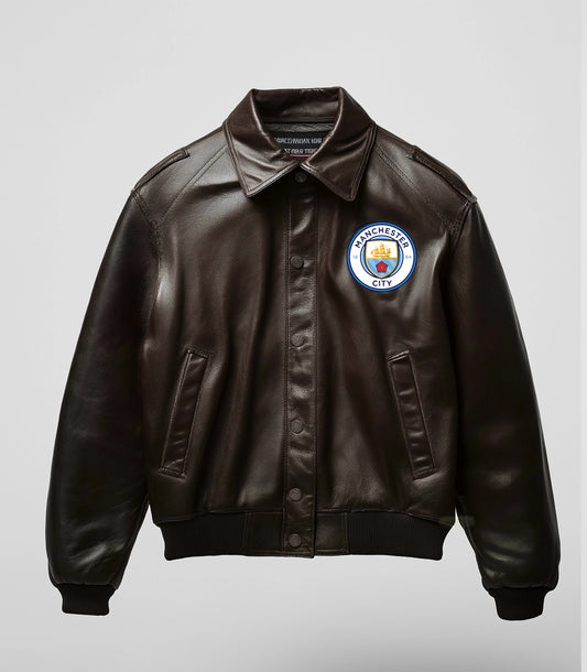 WOMEN MANCHESTER CITY F.C OVERSIZED LEATHER JACKET