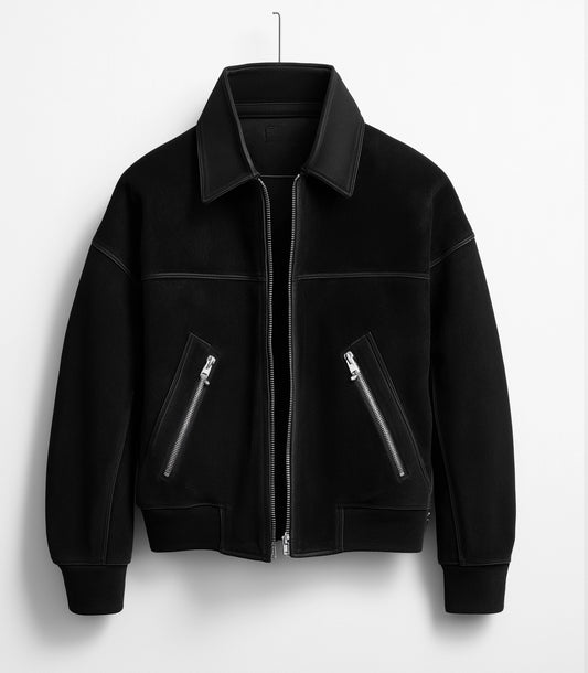 RAVEN BLACK MEN'S LEATHER SUEDE