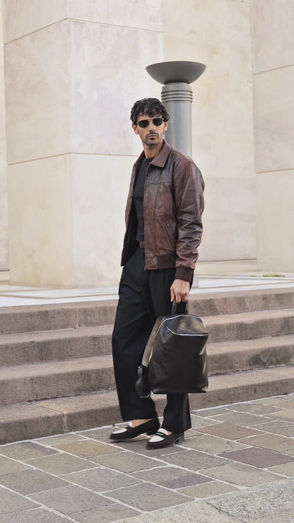 OUTLAW SPIRIT MEN'S OVERSIZED LEATHER JACKET