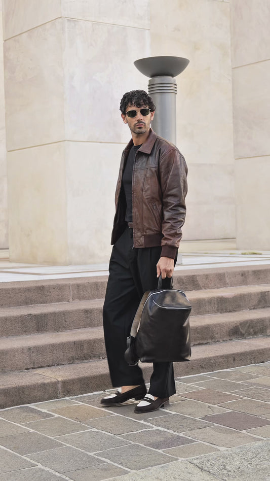 OUTLAW SPIRIT MEN'S OVERSIZED LEATHER JACKET